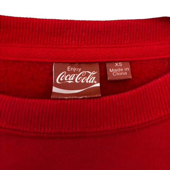 Coca-Cola Holiday Polar Bear Christmas Sweatshirt Red XS - Picture 2 of 8